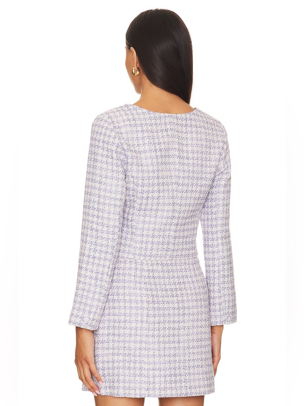 Favorite Daughter NWT Two Piece Set Blazer Mini Skirt Lilac Gingham Print - Picture 3 of 12